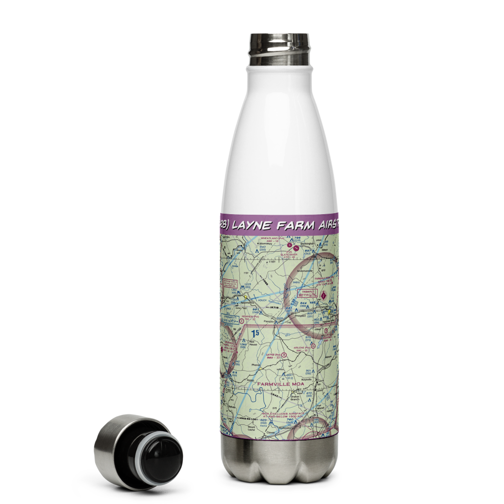 Layne Farm Airstrip (VA28) VFR Sectional Water Bottle 