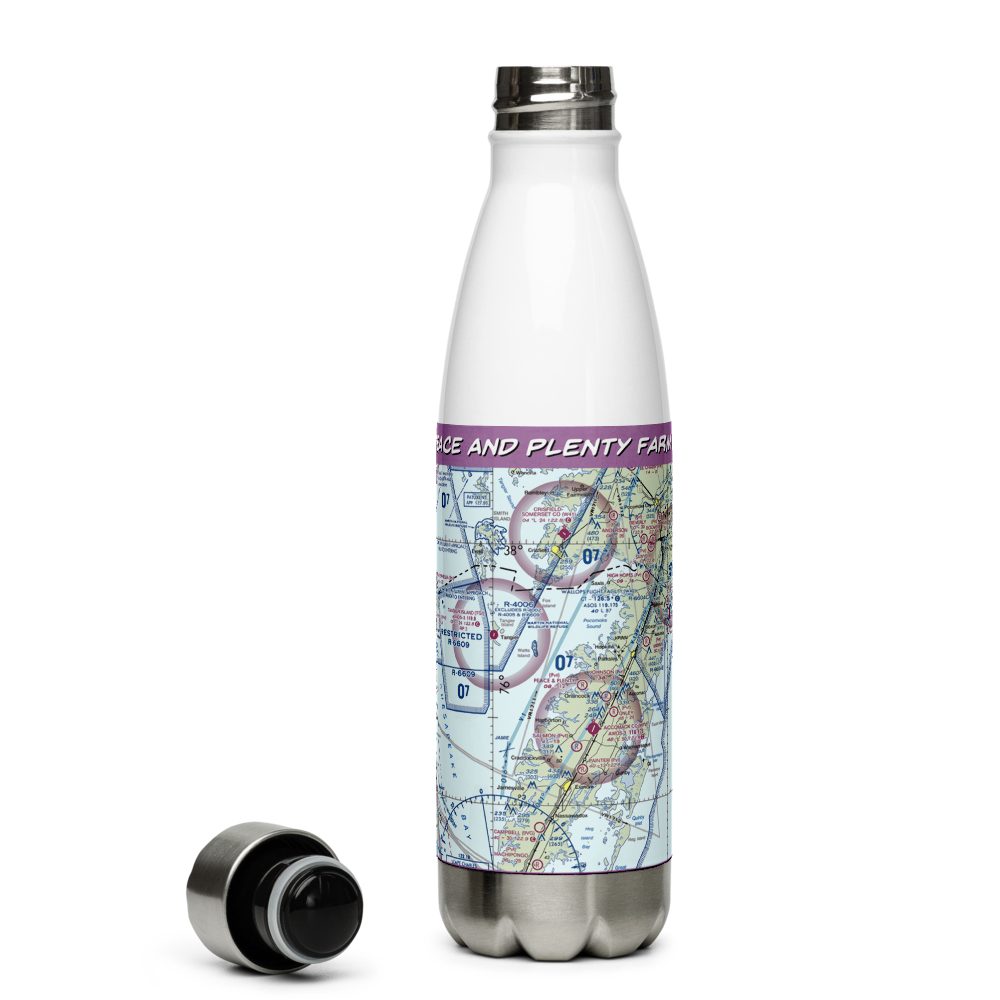 Peace and Plenty Farm Airport (VA92) VFR Sectional Water Bottle 