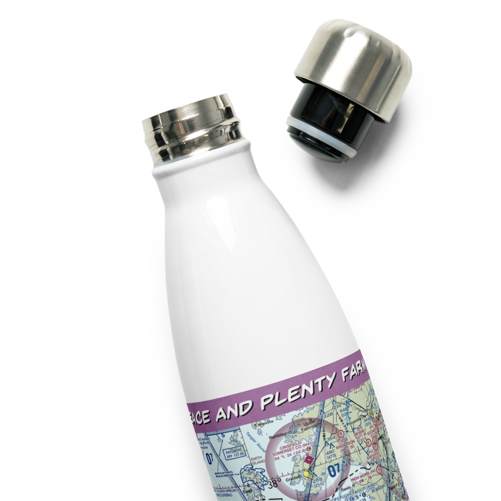 Peace and Plenty Farm Airport (VA92) VFR Sectional Water Bottle 