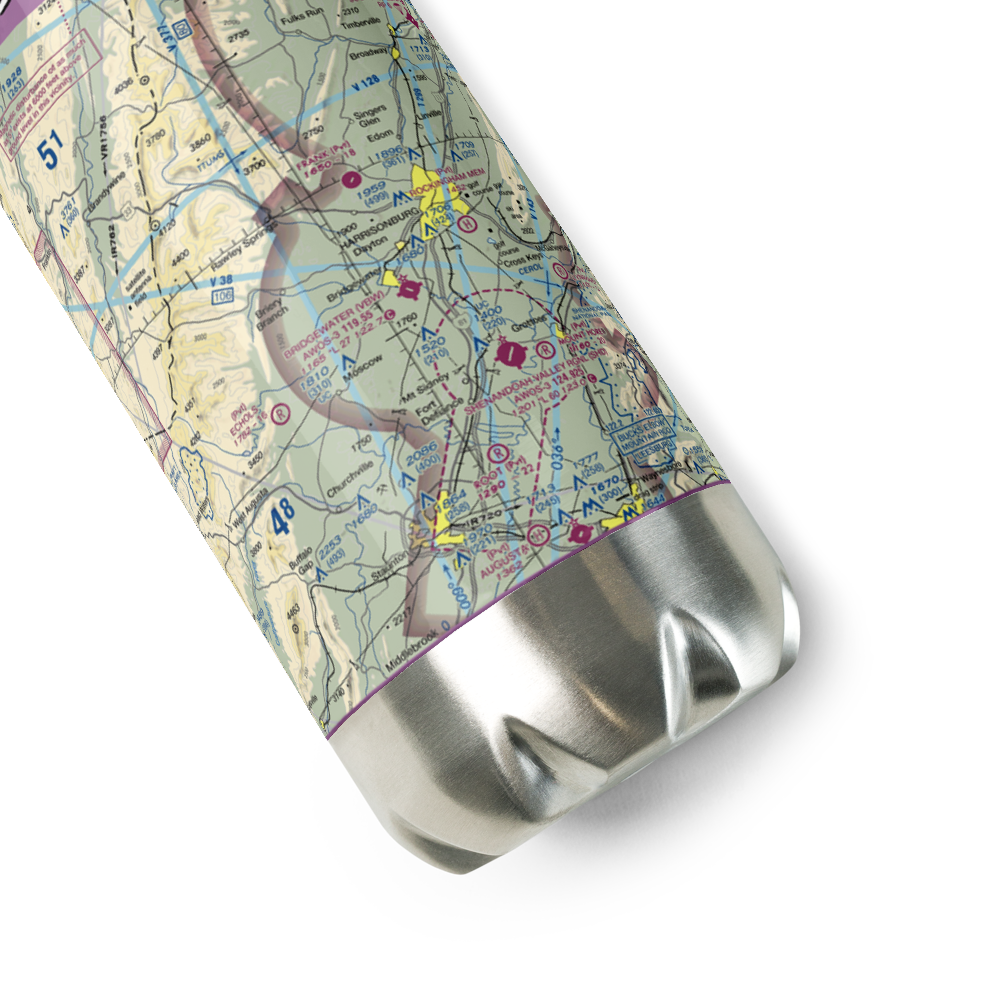 Bridgewater Air Park (VBW) VFR Sectional Water Bottle 
