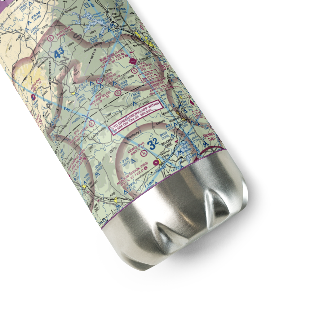 Collins Airport (VG16) VFR Sectional Water Bottle 