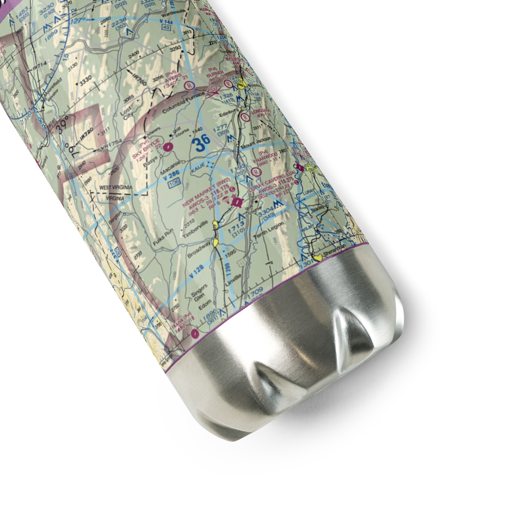 Sky Bryce Airport (VG18) VFR Sectional Water Bottle 