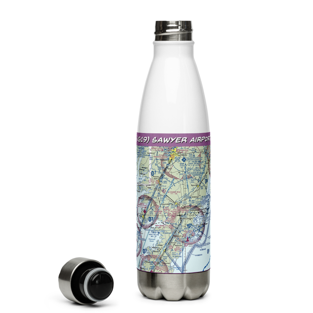 Sawyer Airport (VG19) VFR Sectional Water Bottle 
