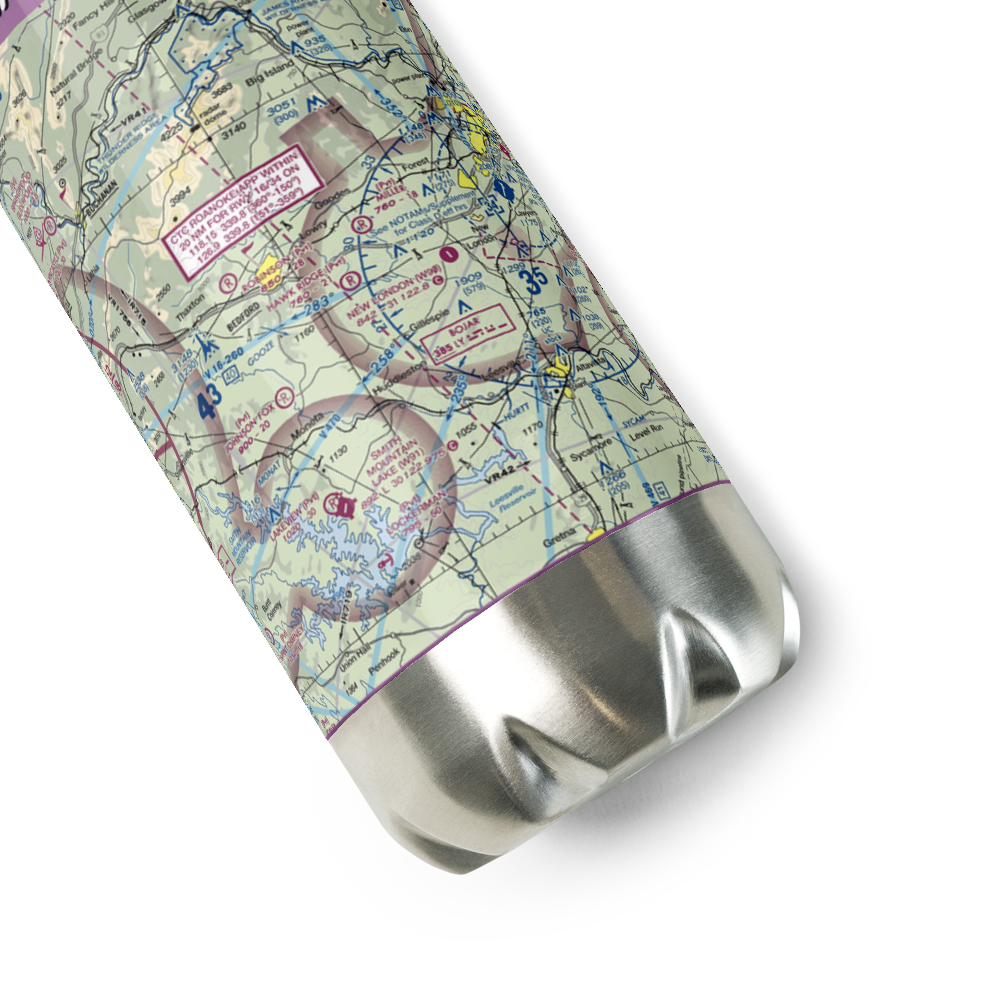 Windy Ridge Airport (VG27) VFR Sectional Water Bottle 