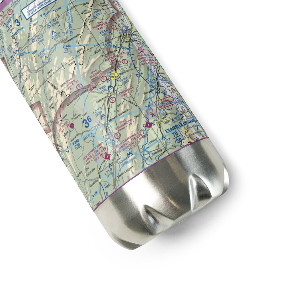 Woodstock Airport (VG55) VFR Sectional Water Bottle 