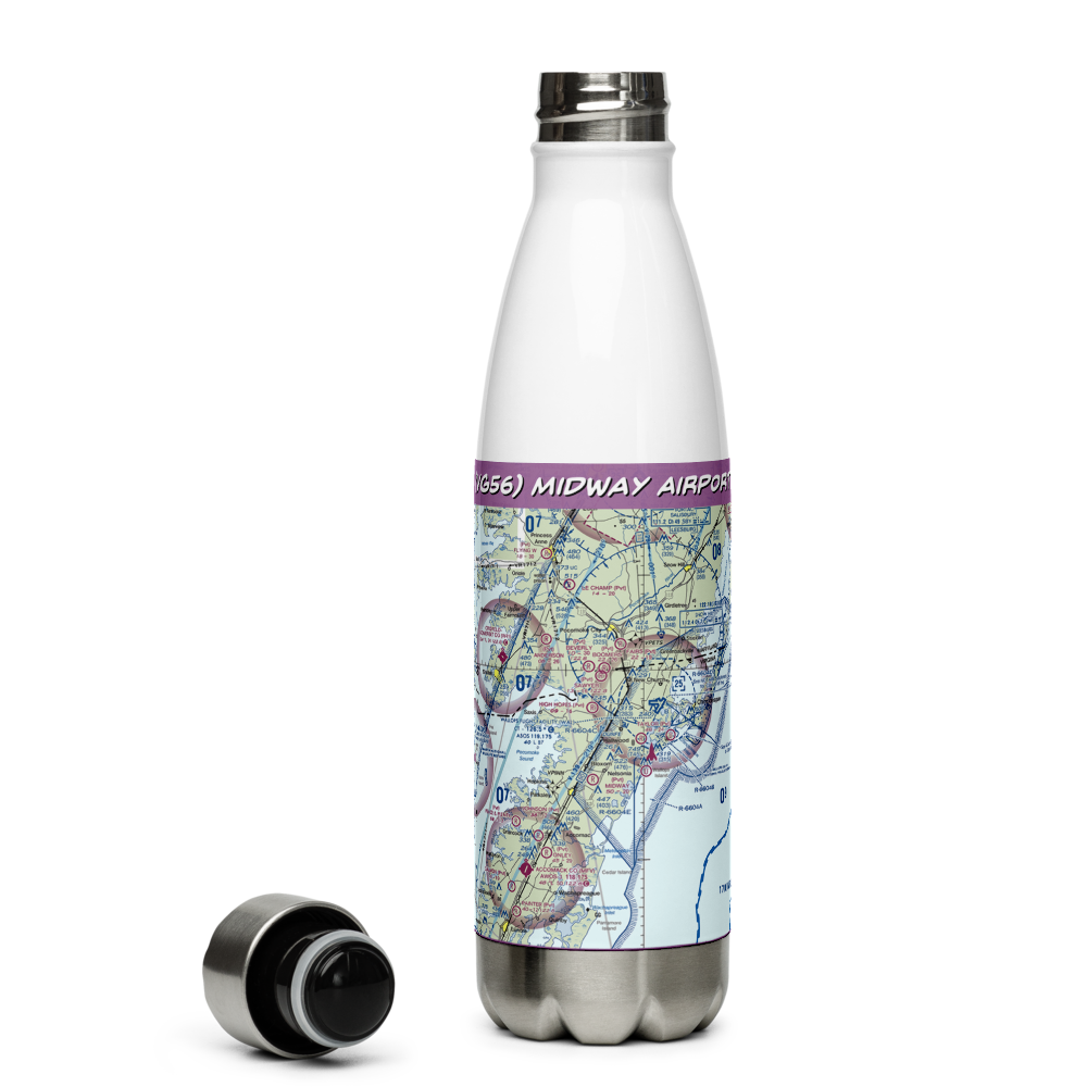 Midway Airport (VG56) VFR Sectional Water Bottle 