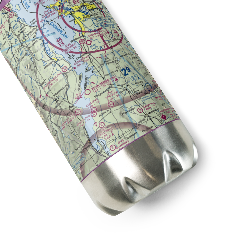 E.A.Deeds Farm Airport (VT12) VFR Sectional Water Bottle 