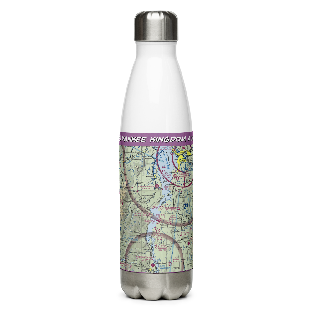 Yankee Kingdom Airport (VT33) VFR Sectional Water Bottle 