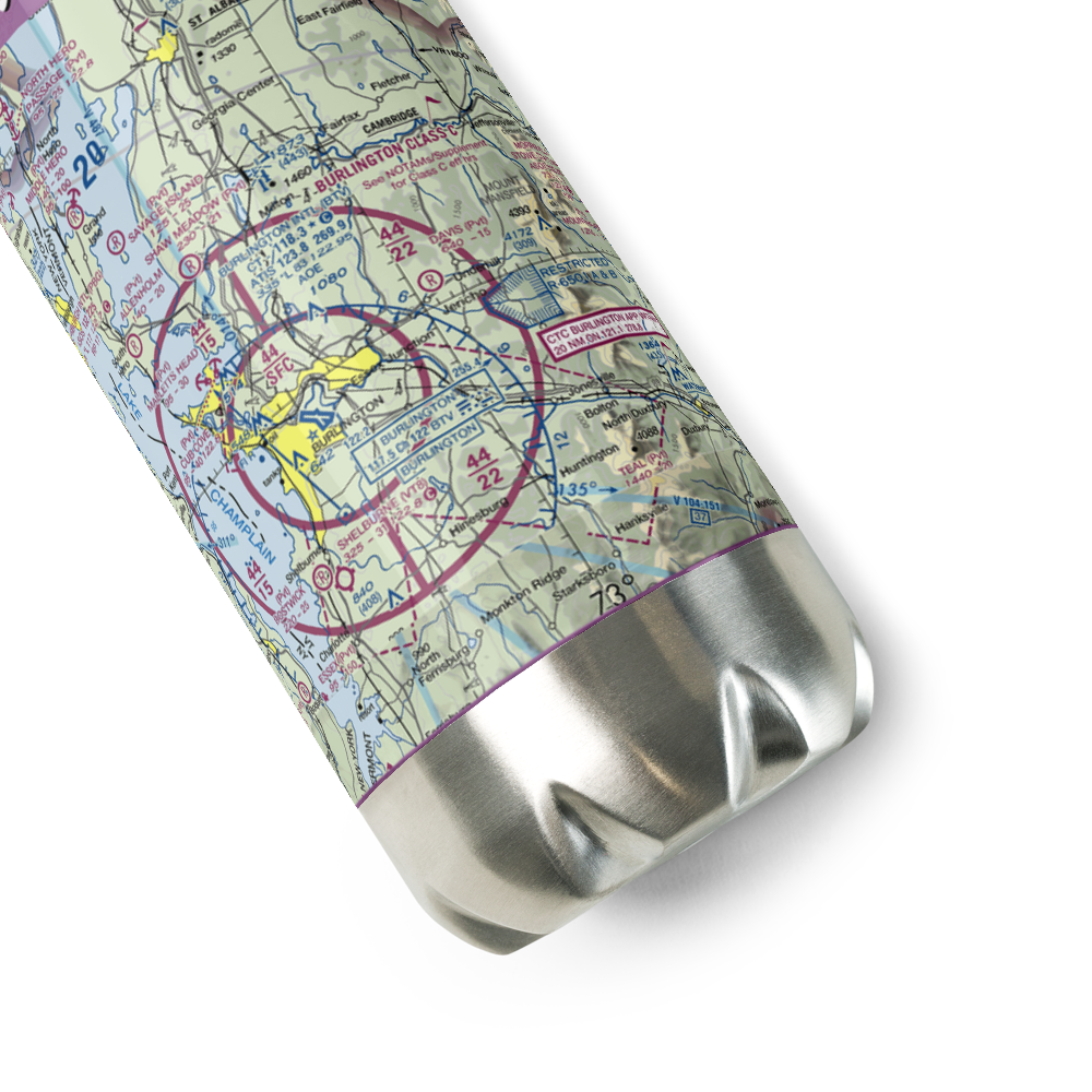 Davis Private Airport (VT45) VFR Sectional Water Bottle 