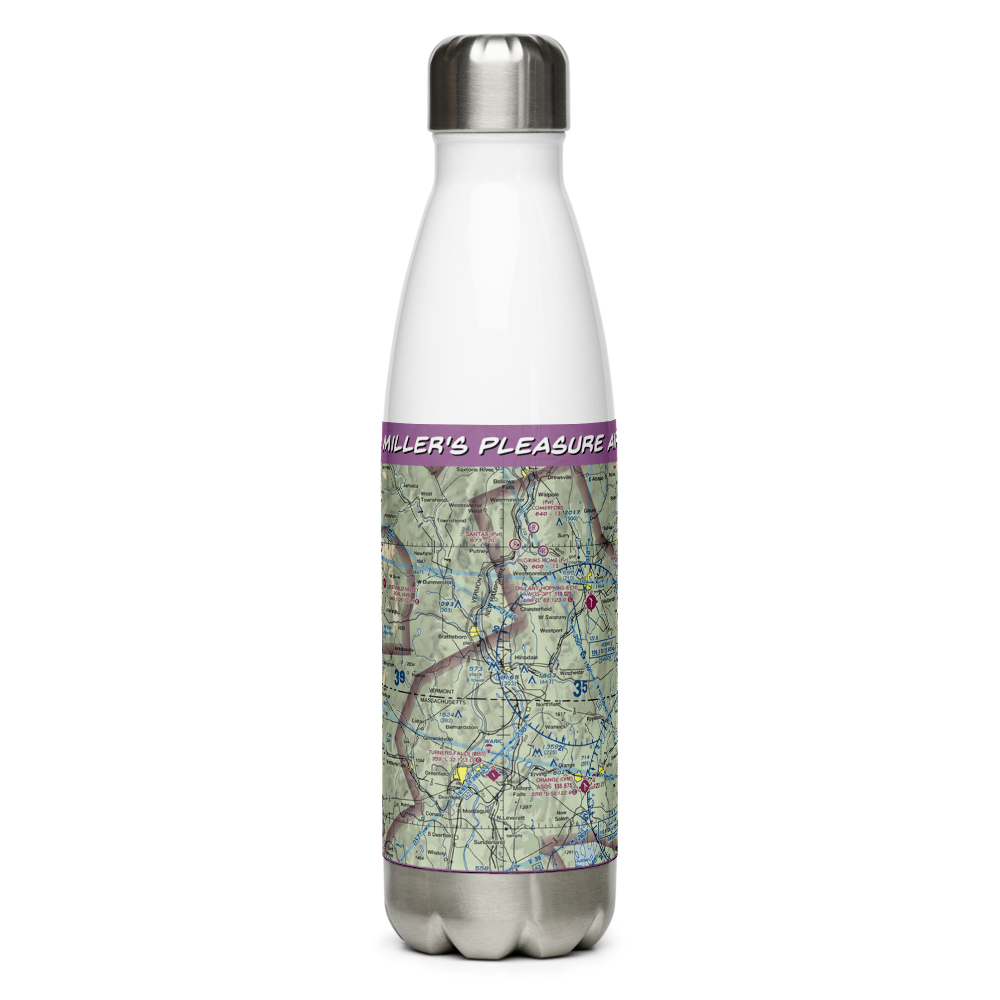 Miller's Pleasure Airfield (VT47) VFR Sectional Water Bottle 