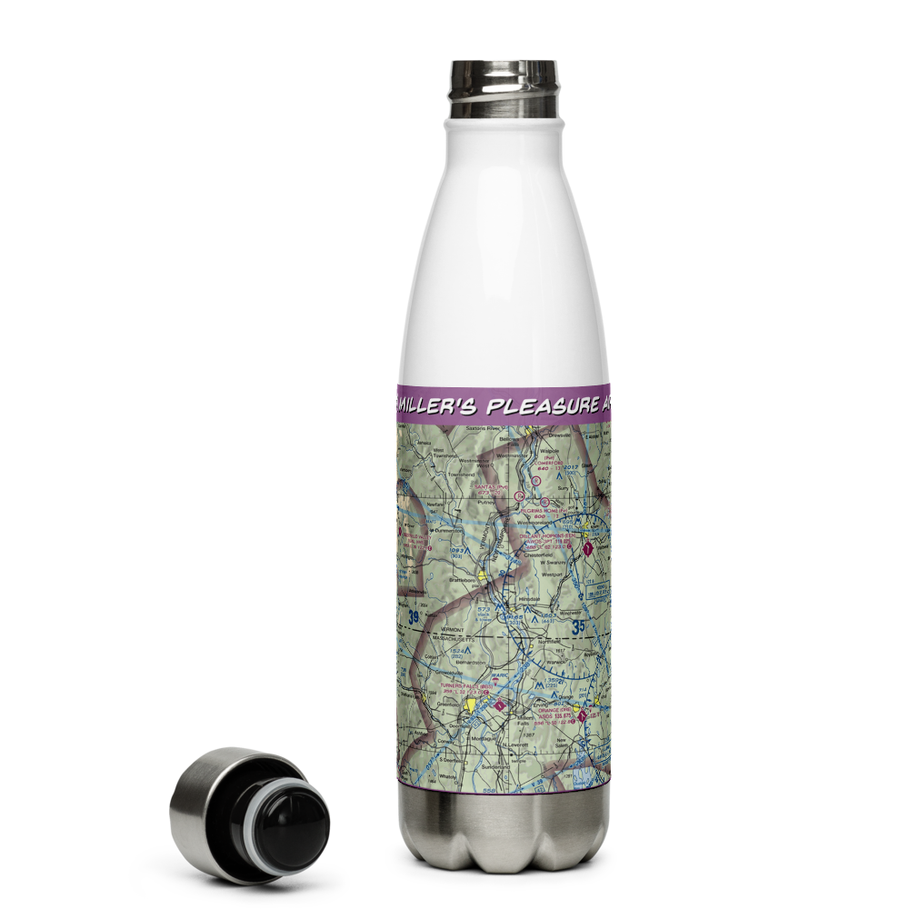 Miller's Pleasure Airfield (VT47) VFR Sectional Water Bottle 