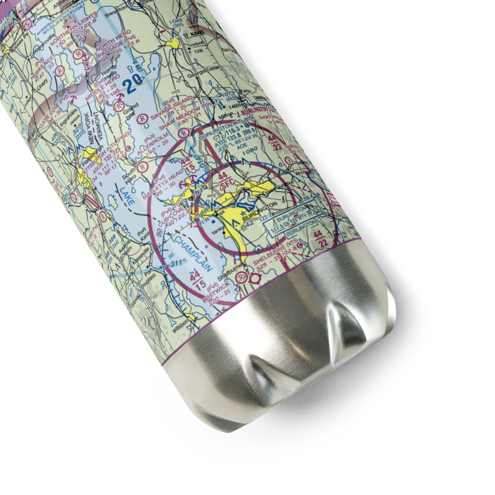 Shaw Meadow Airport (VT52) VFR Sectional Water Bottle 