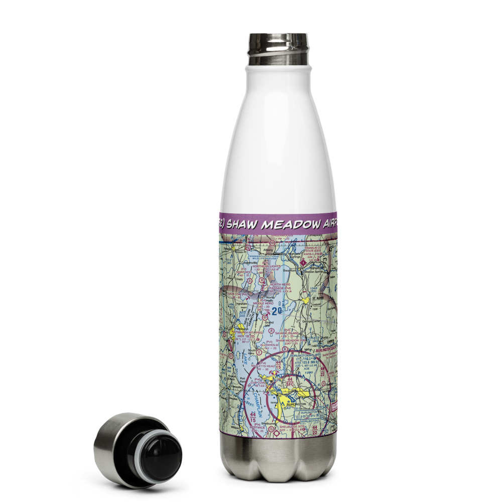 Shaw Meadow Airport (VT52) VFR Sectional Water Bottle 