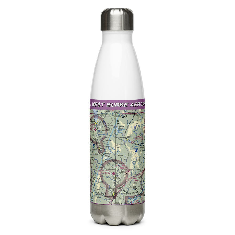 West Burke Aerodrome (VT56) VFR Sectional Water Bottle 