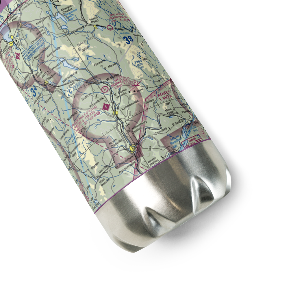 West Burke Aerodrome (VT56) VFR Sectional Water Bottle 