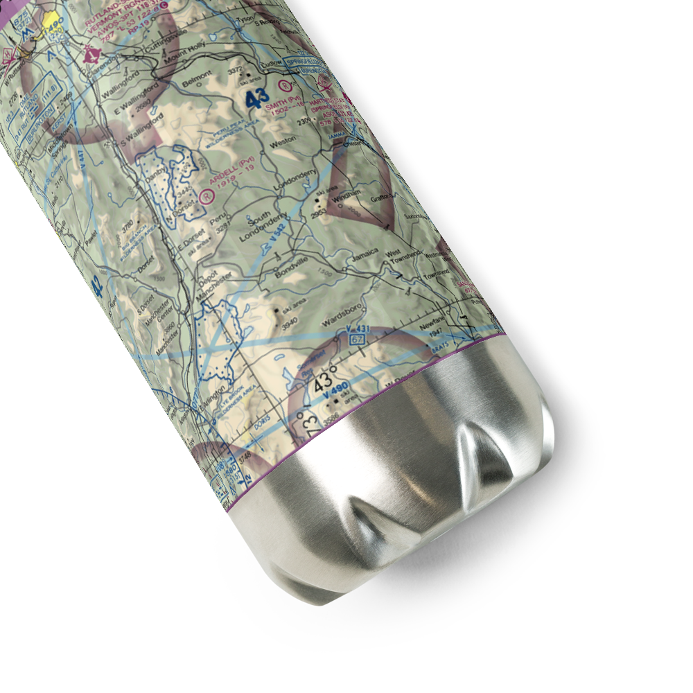 Ardell Flying Field (VT59) VFR Sectional Water Bottle 