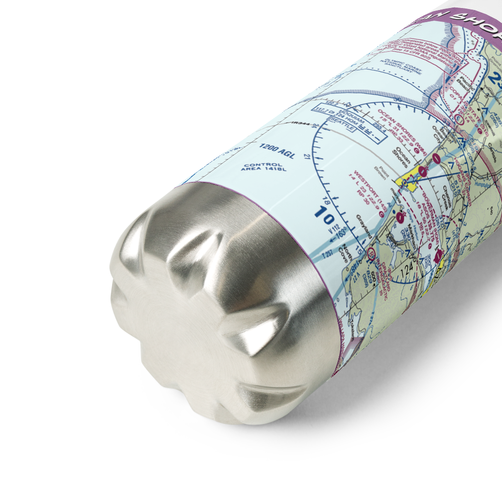Ocean Shores Municipal Airport (W04) VFR Sectional Water Bottle 