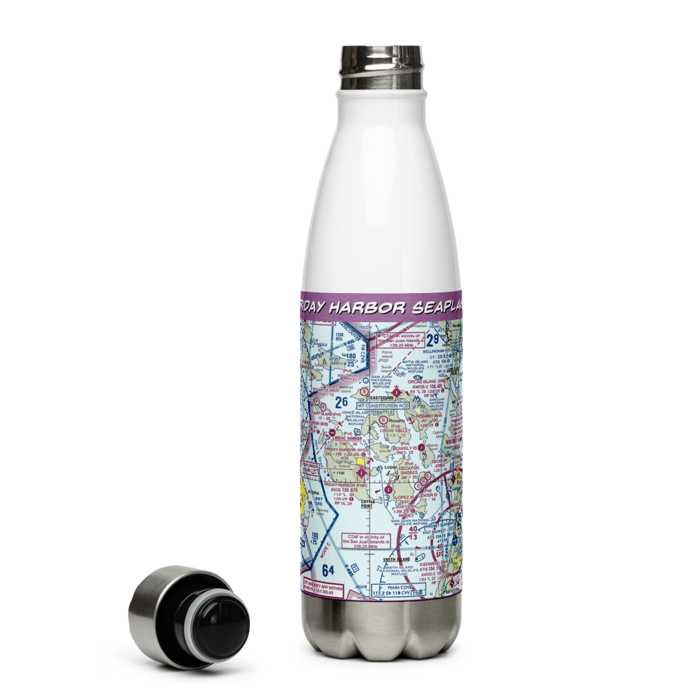Friday Harbor Seaplane Base (W33) VFR Sectional Water Bottle 