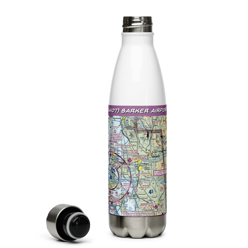 Barker Airport (WA07) VFR Sectional Water Bottle 