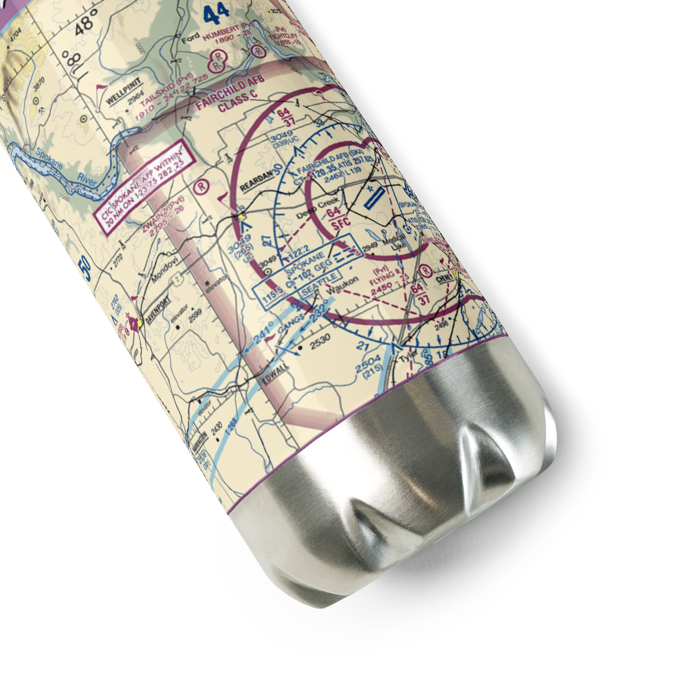 Zwainz Farms Airport (WA08) VFR Sectional Water Bottle 
