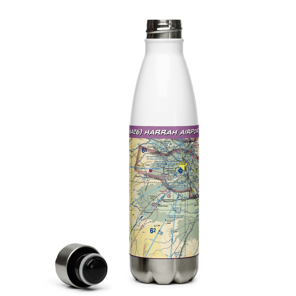 Harrah Airport (WA26) VFR Sectional Water Bottle 