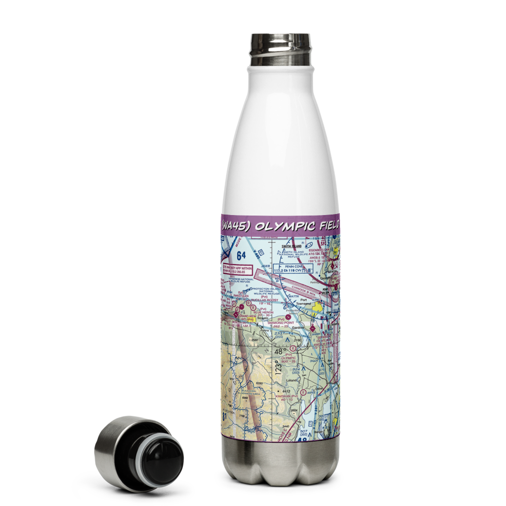 Olympic Field (WA45) VFR Sectional Water Bottle 