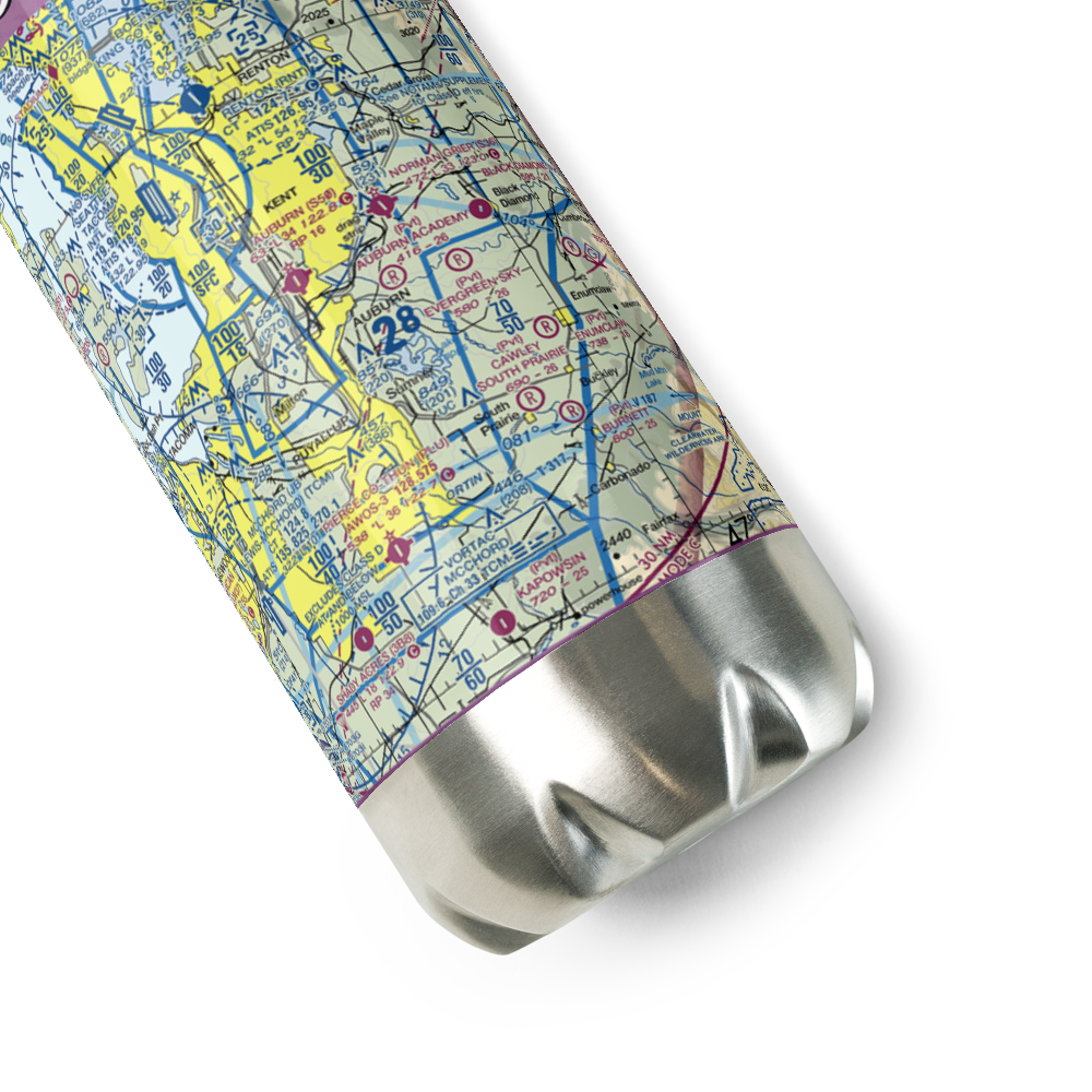 Auburn Academy Airport (WA84) VFR Sectional Water Bottle 