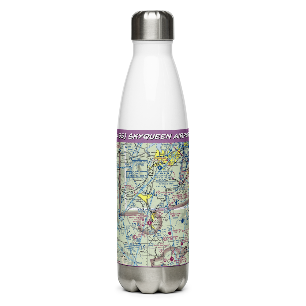 Skyqueen Airport (WA95) VFR Sectional Water Bottle 