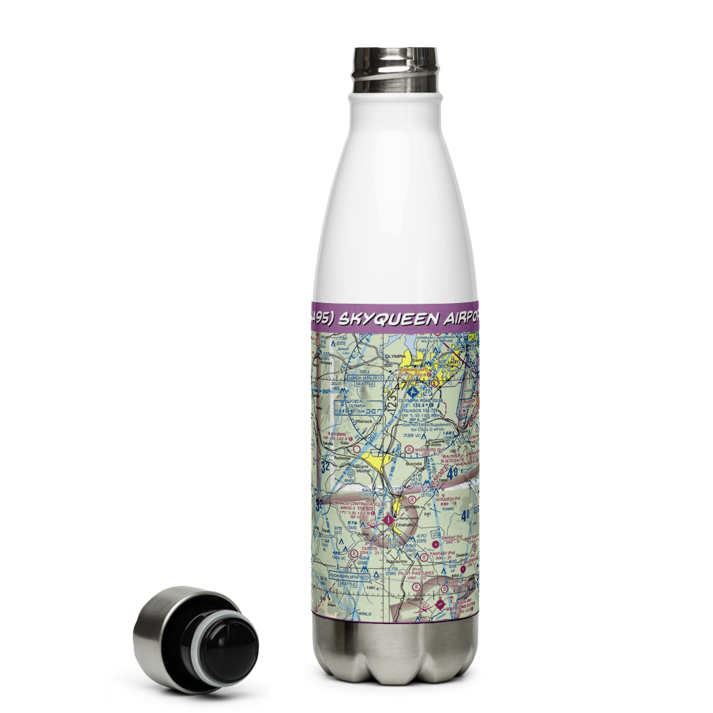 Skyqueen Airport (WA95) VFR Sectional Water Bottle 