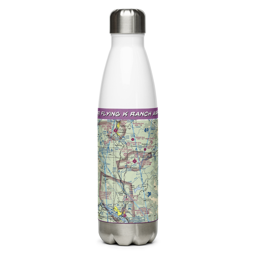 Flying K Ranch Airport (WA99) VFR Sectional Water Bottle 