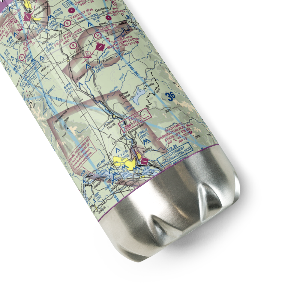 Flying K Ranch Airport (WA99) VFR Sectional Water Bottle 