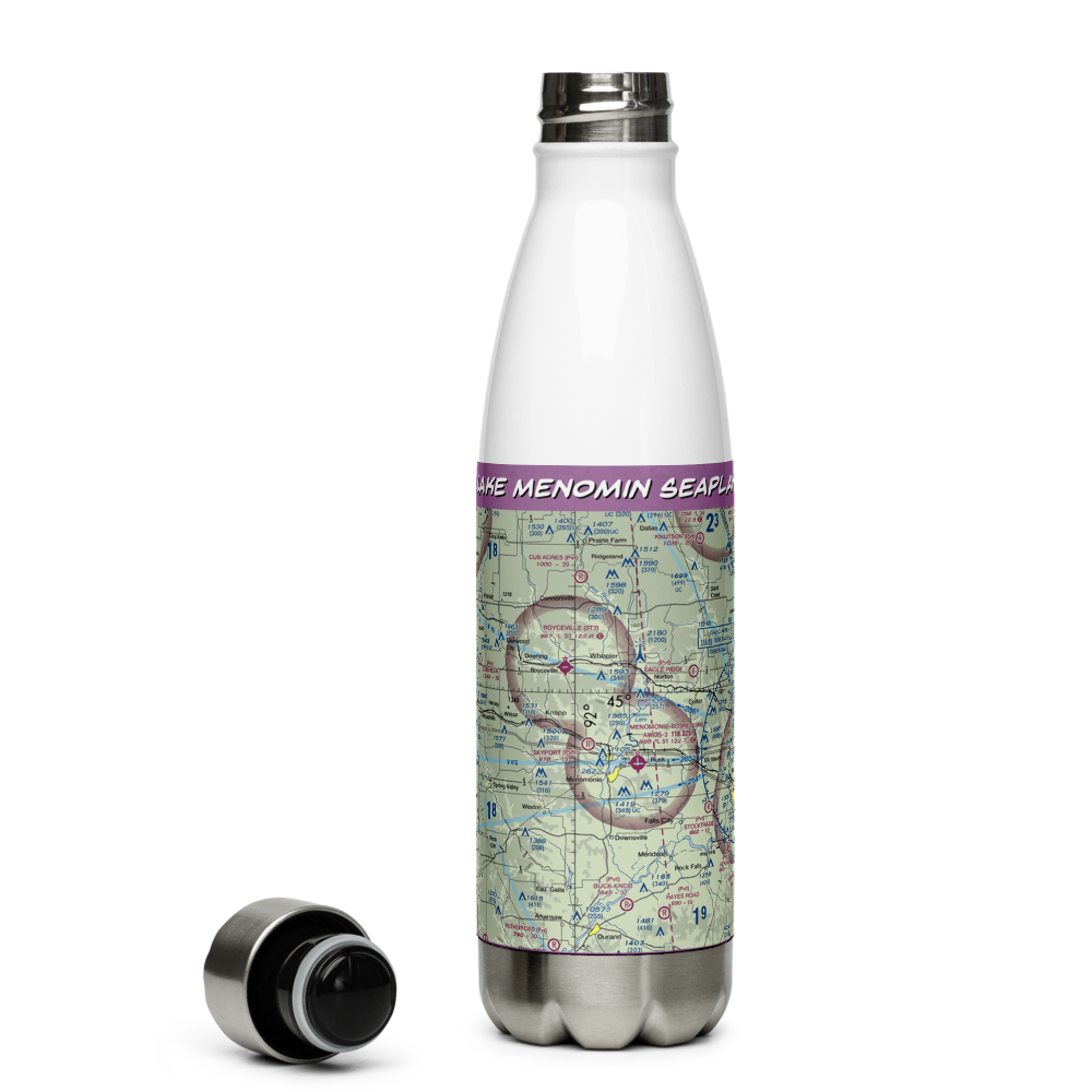 Lake Menomin Seaplane Base (WI04) VFR Sectional Water Bottle 
