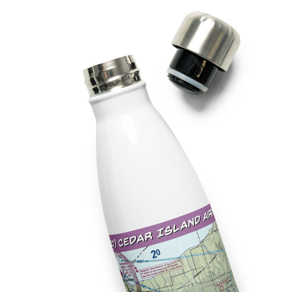 Cedar Island Airport (WI10) VFR Sectional Water Bottle 