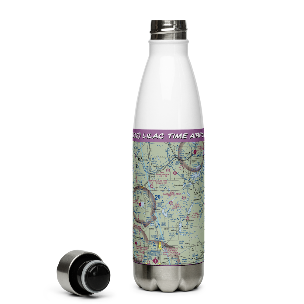 Lilac Time Airport (WI12) VFR Sectional Water Bottle 