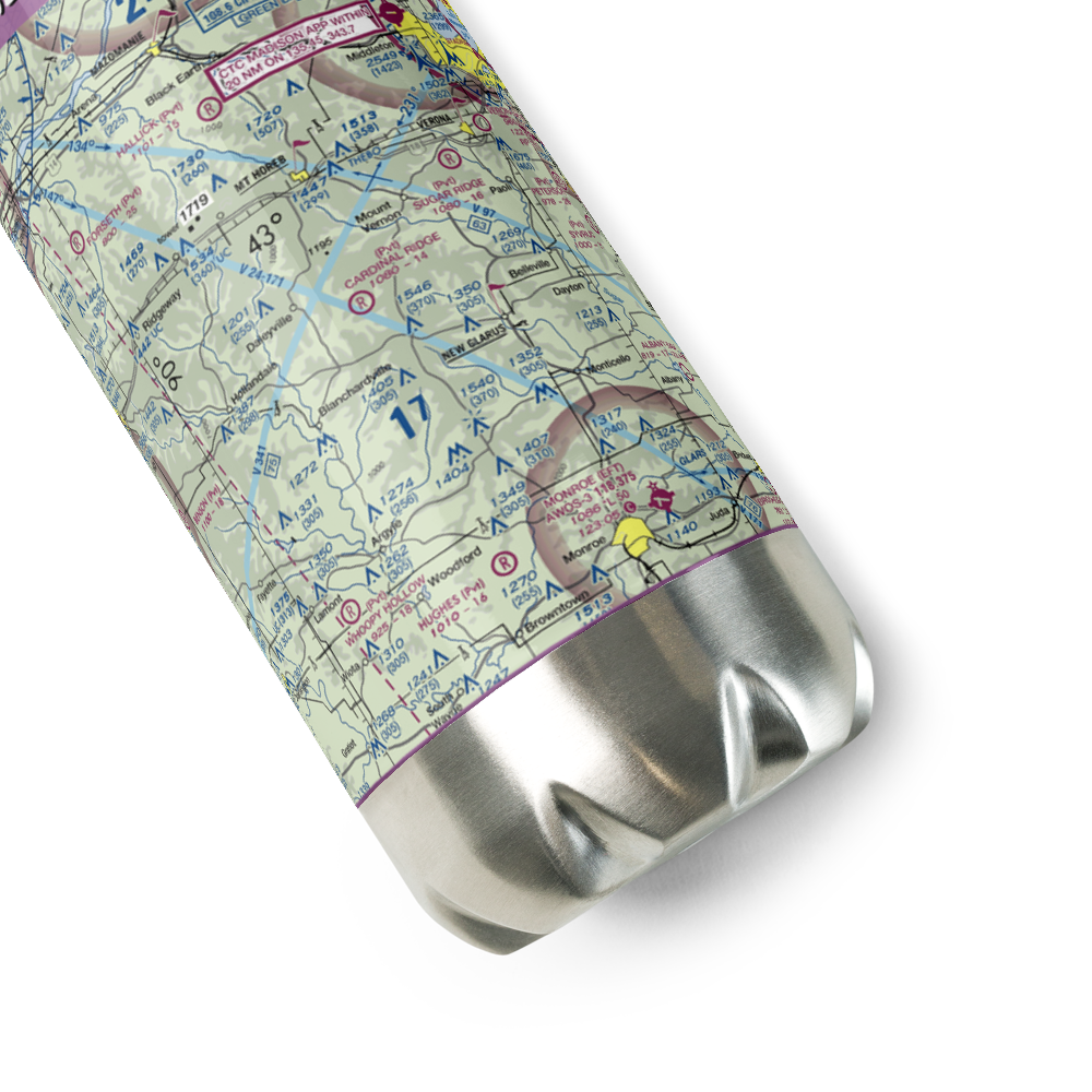 Cardinal Ridge Airport (WI24) VFR Sectional Water Bottle 