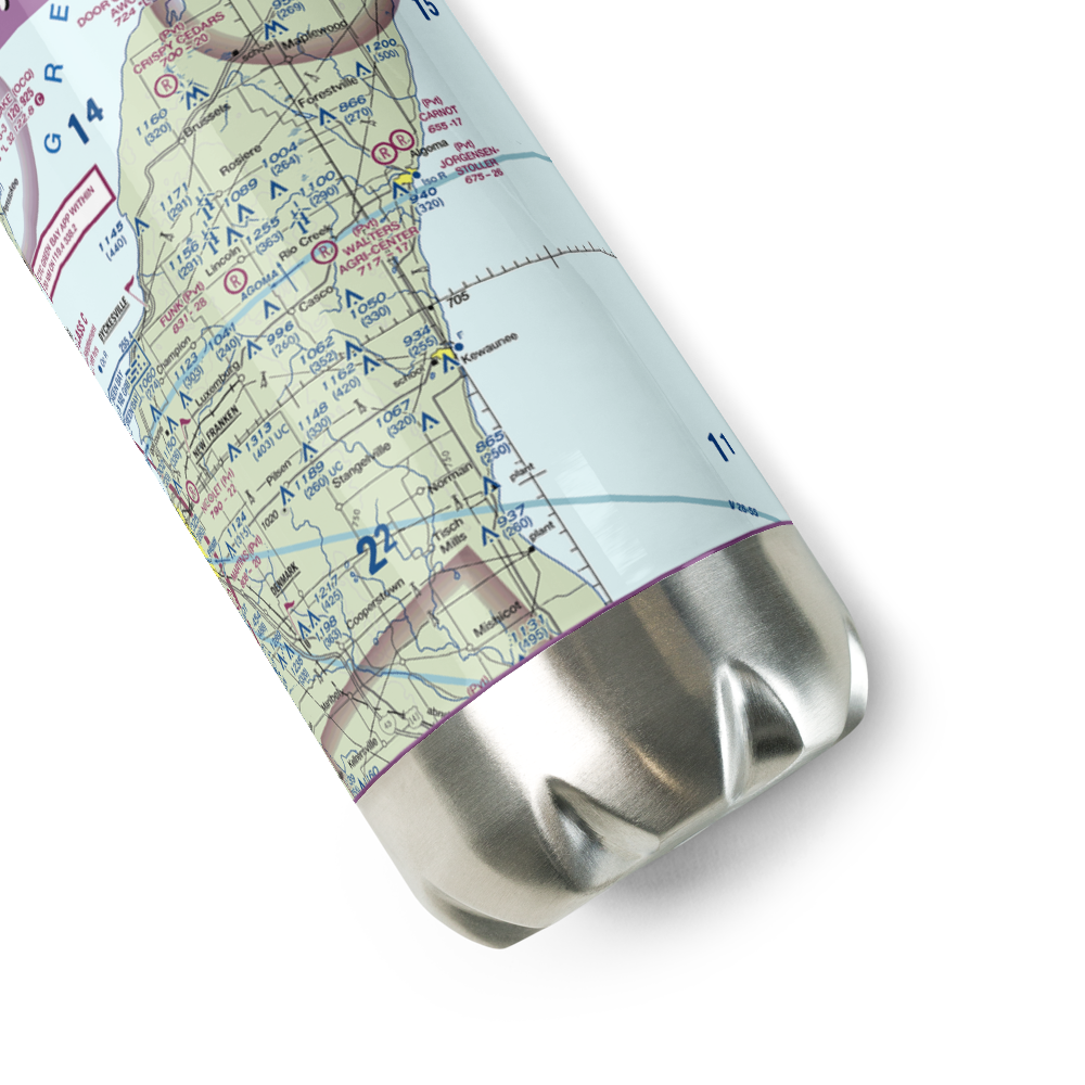 Walter's Agri-Center Airport (WI28) VFR Sectional Water Bottle 