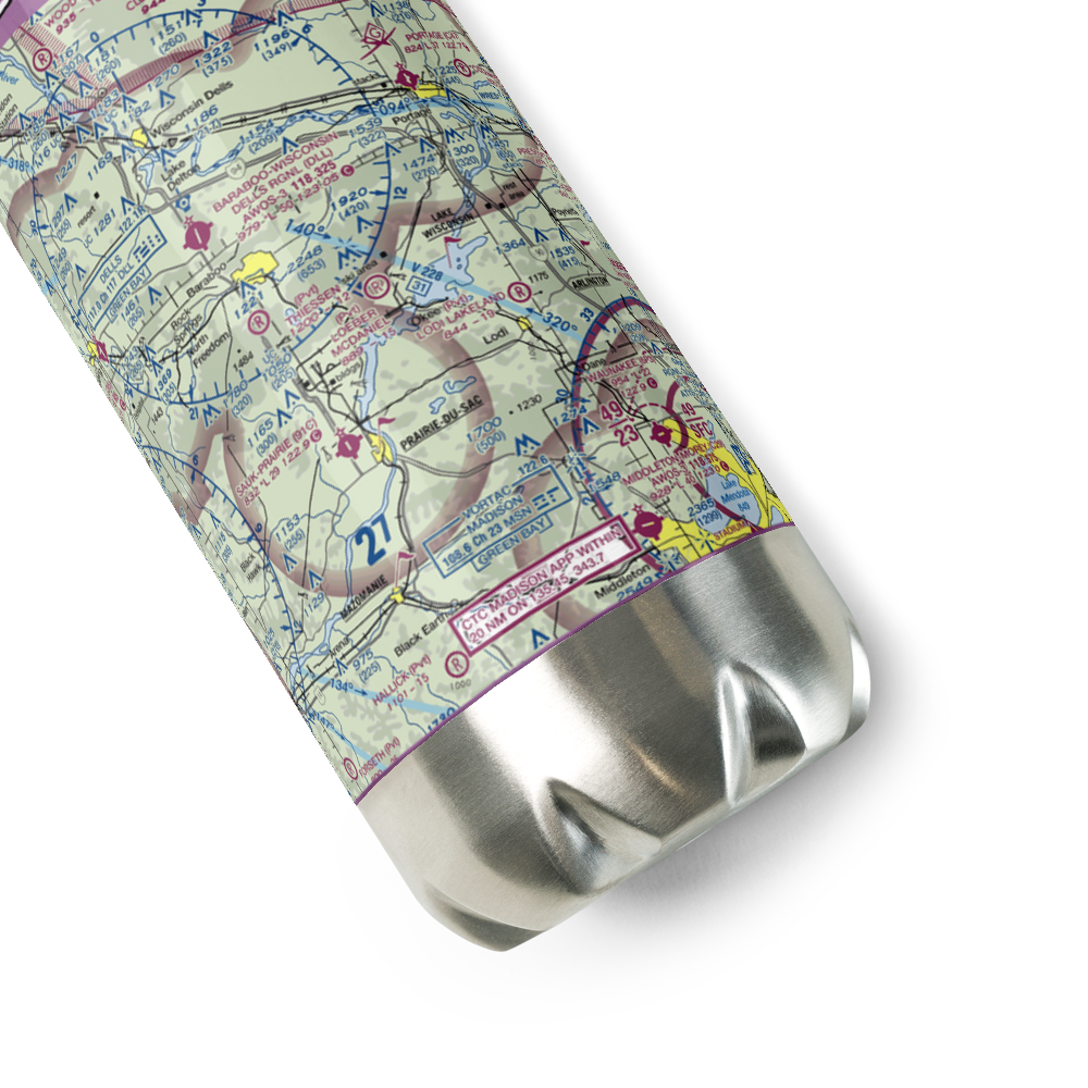 Loeber McDaniel Field (WI50) VFR Sectional Water Bottle 