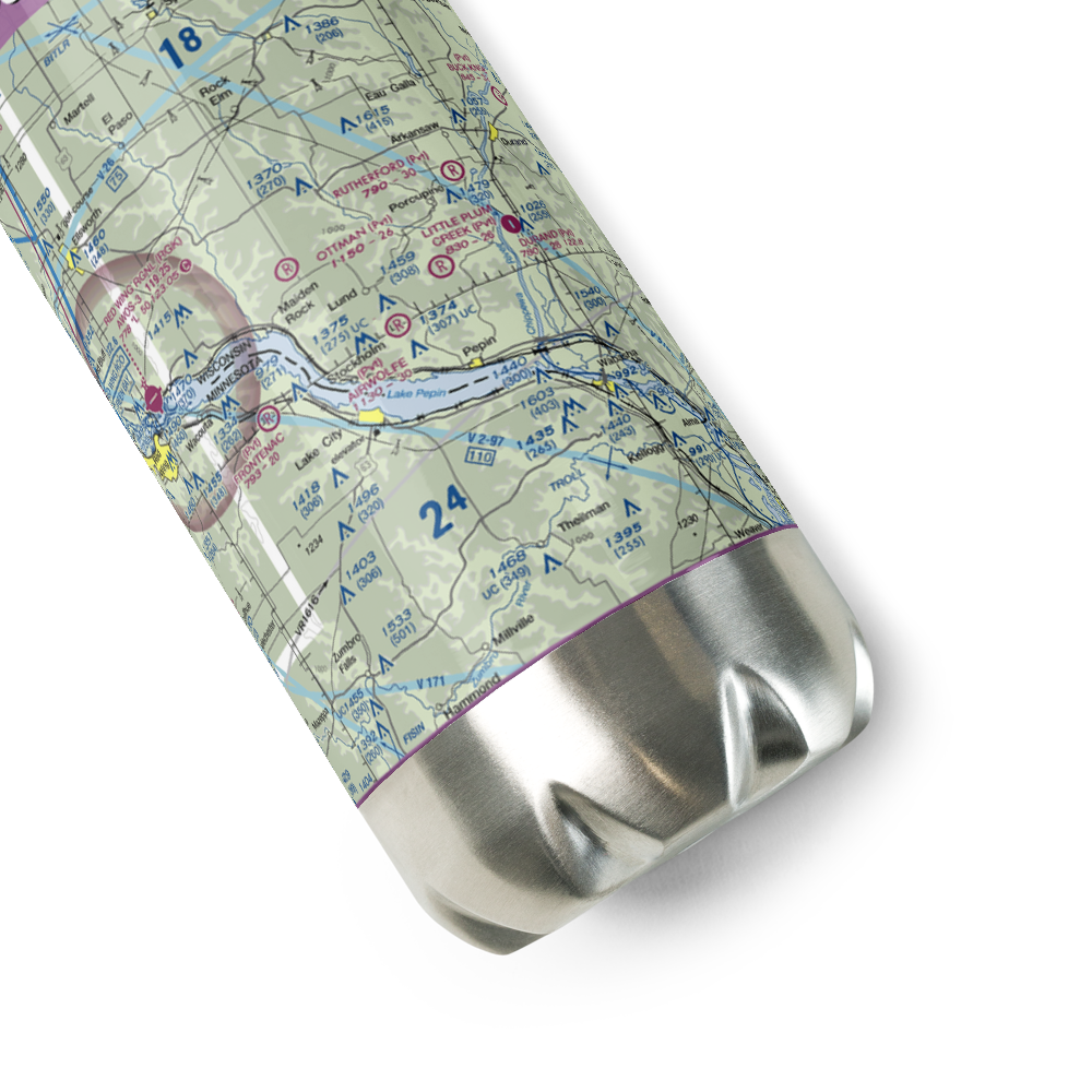 Bogus Creek Airport (WI75) VFR Sectional Water Bottle 