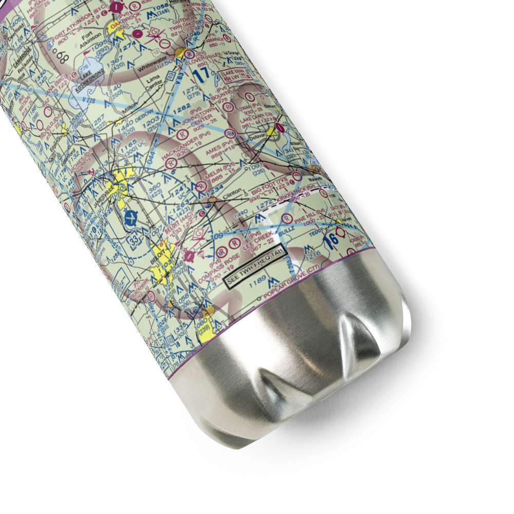 Johnstown Center Airport (WI84) VFR Sectional Water Bottle 
