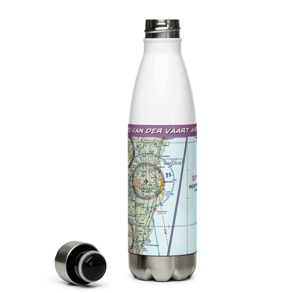 Van Der Vaart Airport (WN03) VFR Sectional Water Bottle 