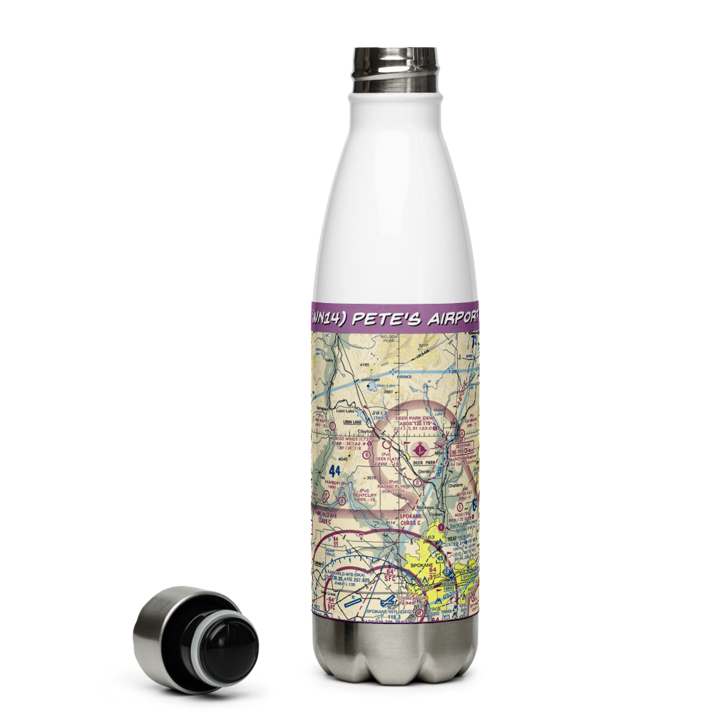 Pete's Airport (WN14) VFR Sectional Water Bottle 