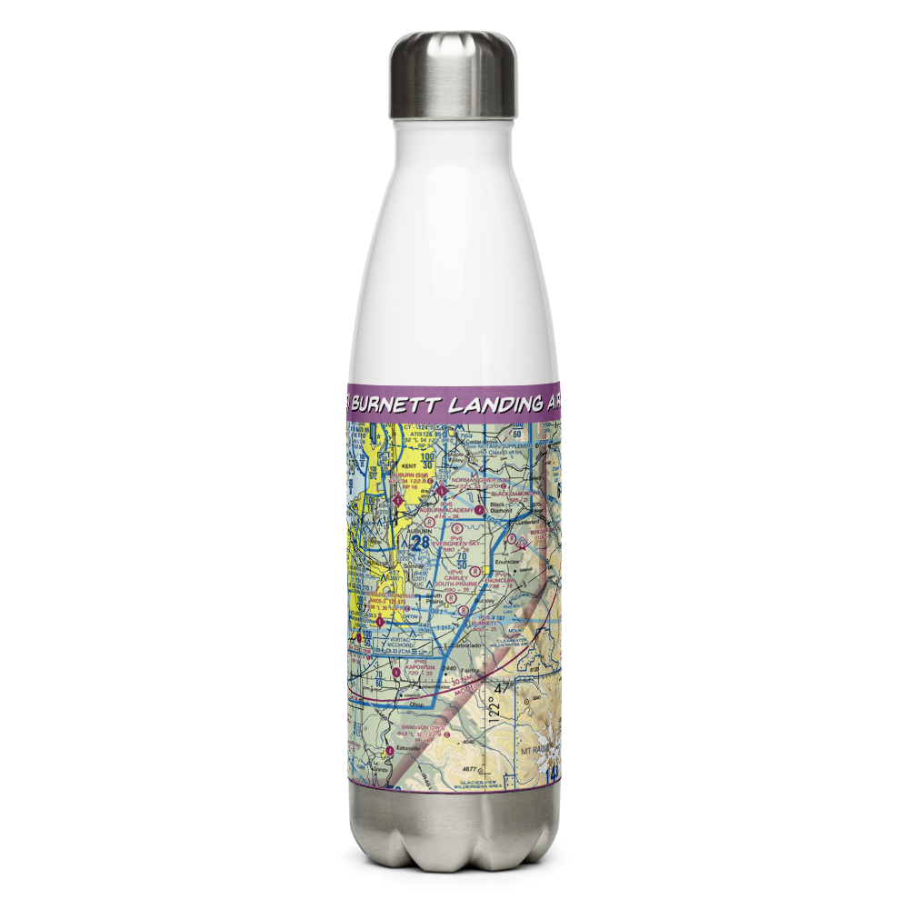 Burnett Landing Airport (WN15) VFR Sectional Water Bottle 