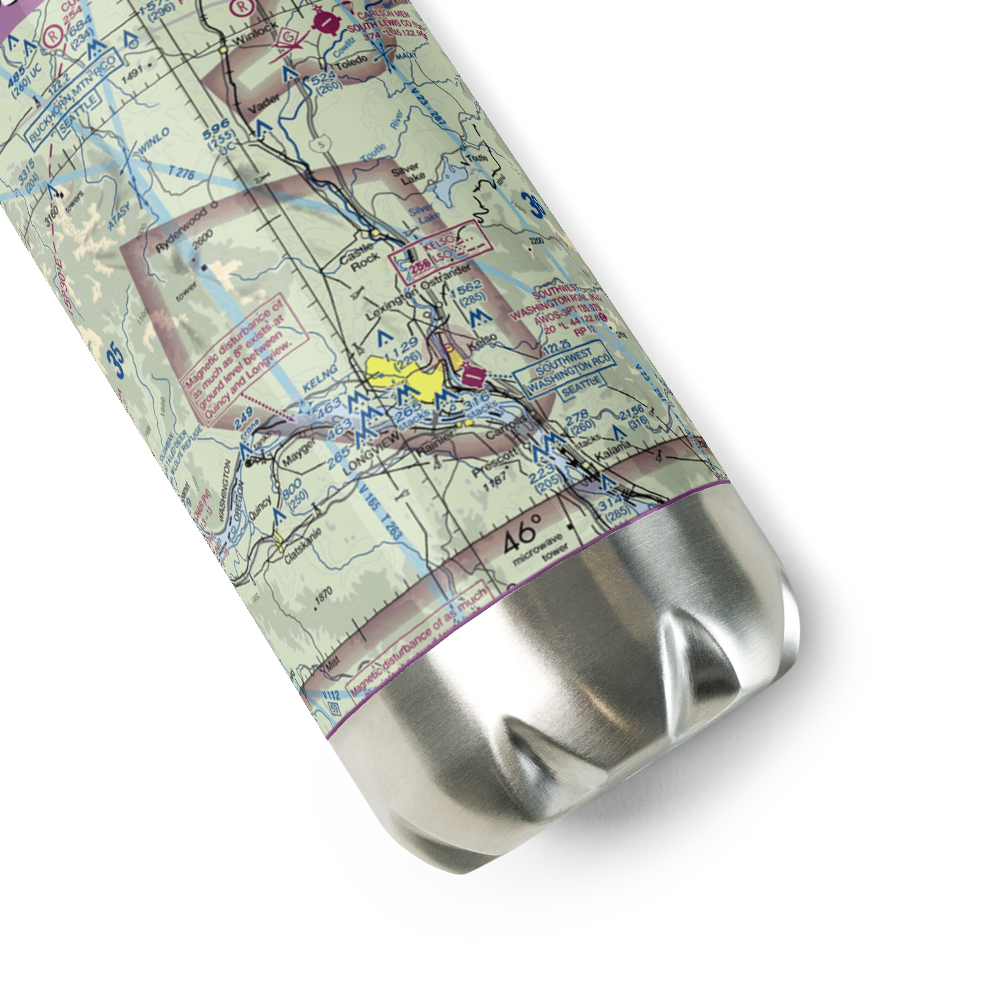 Cougar Flat Airstrip (WN24) VFR Sectional Water Bottle 