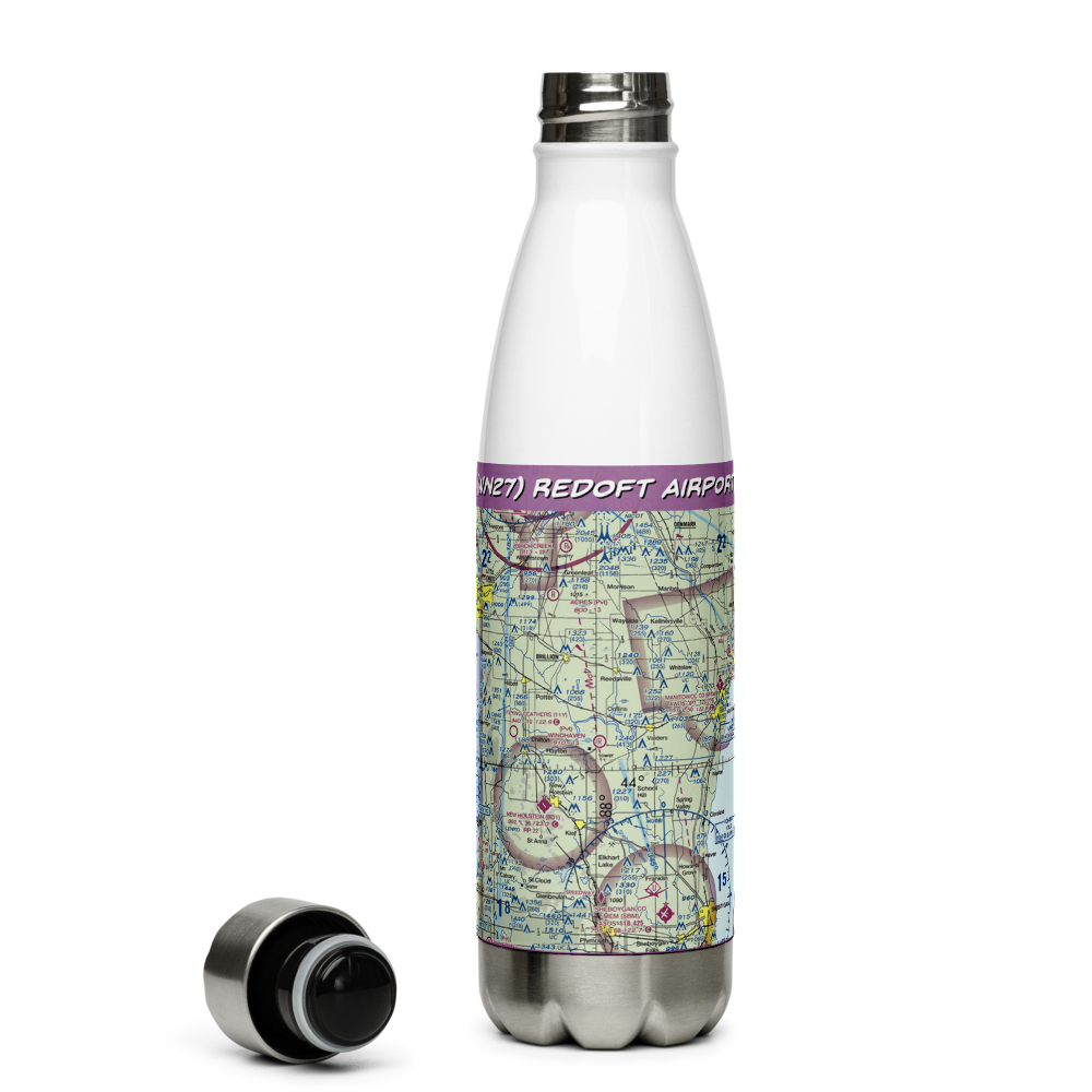 Redoft Airport (WN27) VFR Sectional Water Bottle 