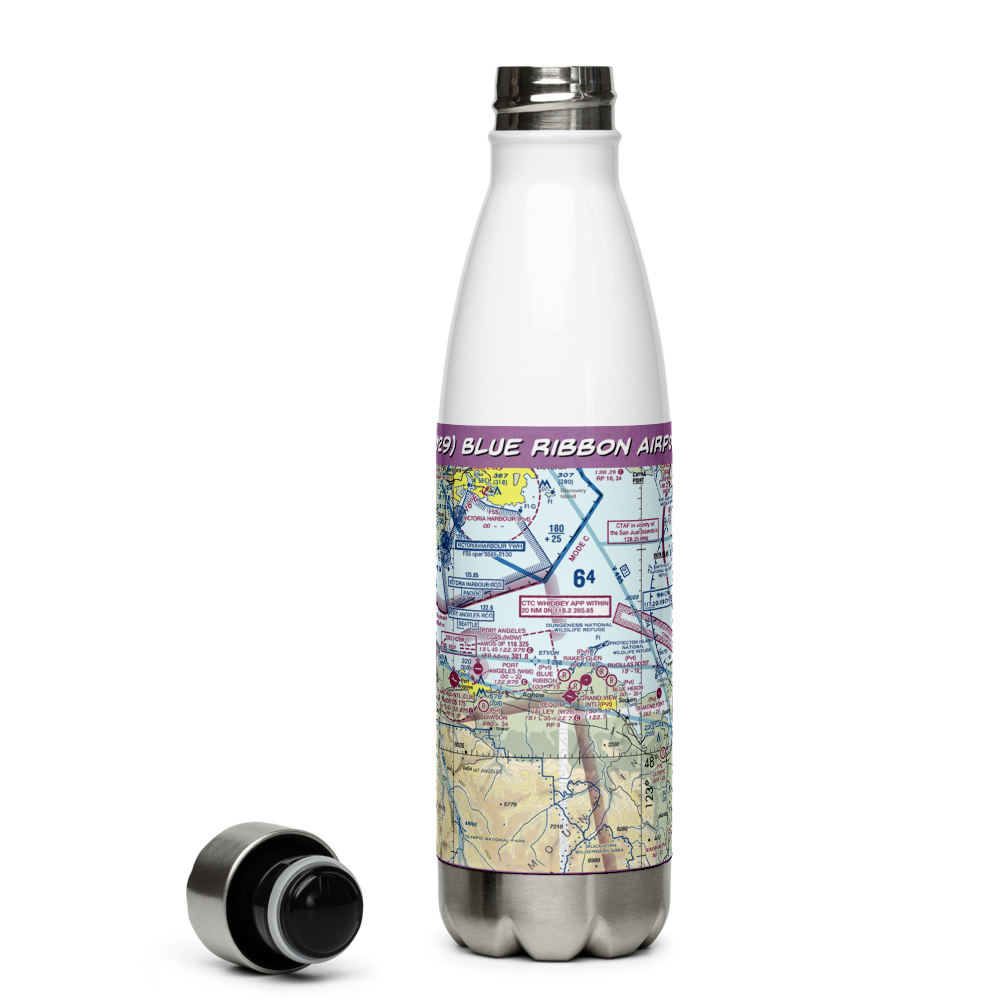 Blue Ribbon Airport (WN29) VFR Sectional Water Bottle 