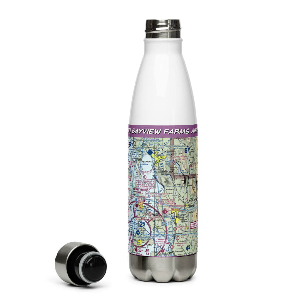 Bayview Farms Airport (WN51) VFR Sectional Water Bottle 