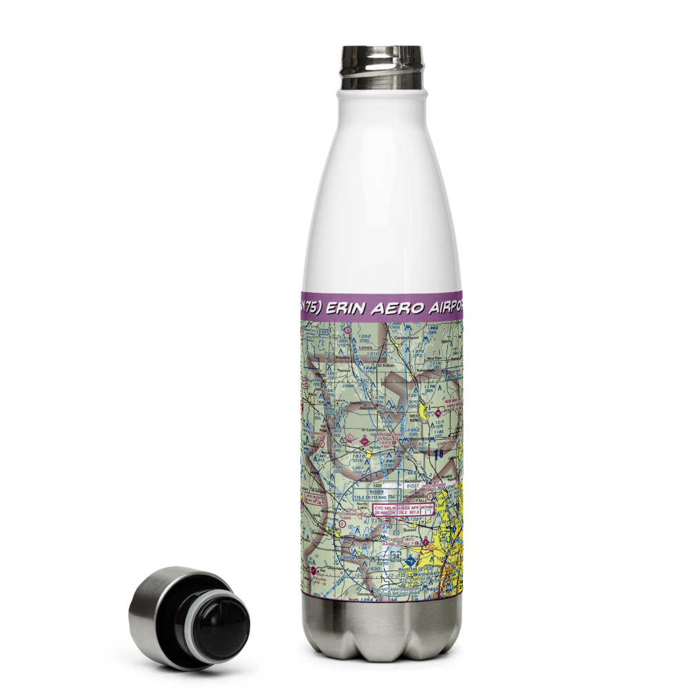 Erin Aero Airport (WN75) VFR Sectional Water Bottle 