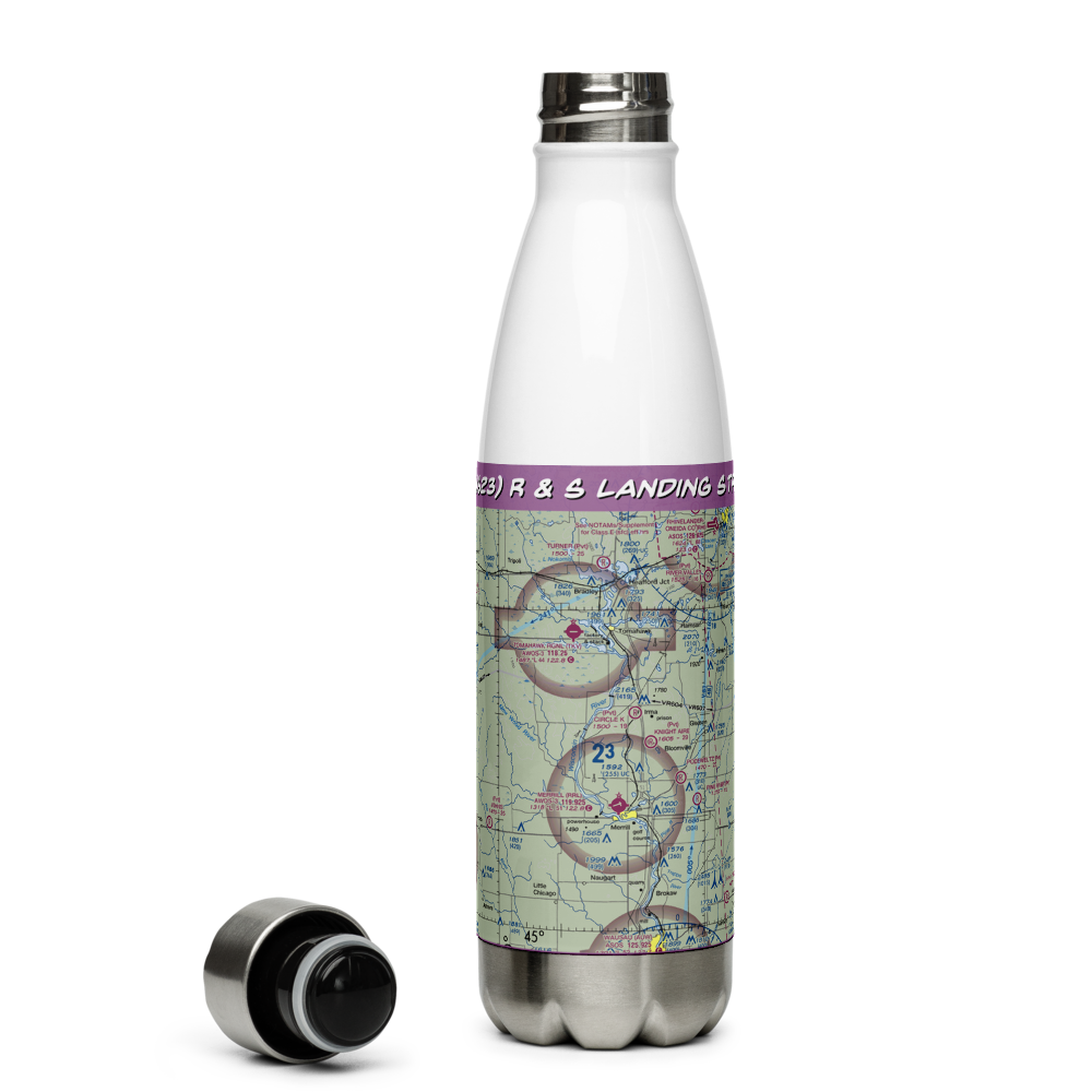 R & S Landing Strip (WS23) VFR Sectional Water Bottle 