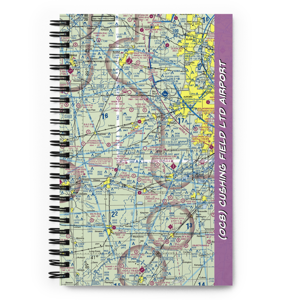 Cushing Field Ltd Airport (0C8) VFR Sectional Notebook 
