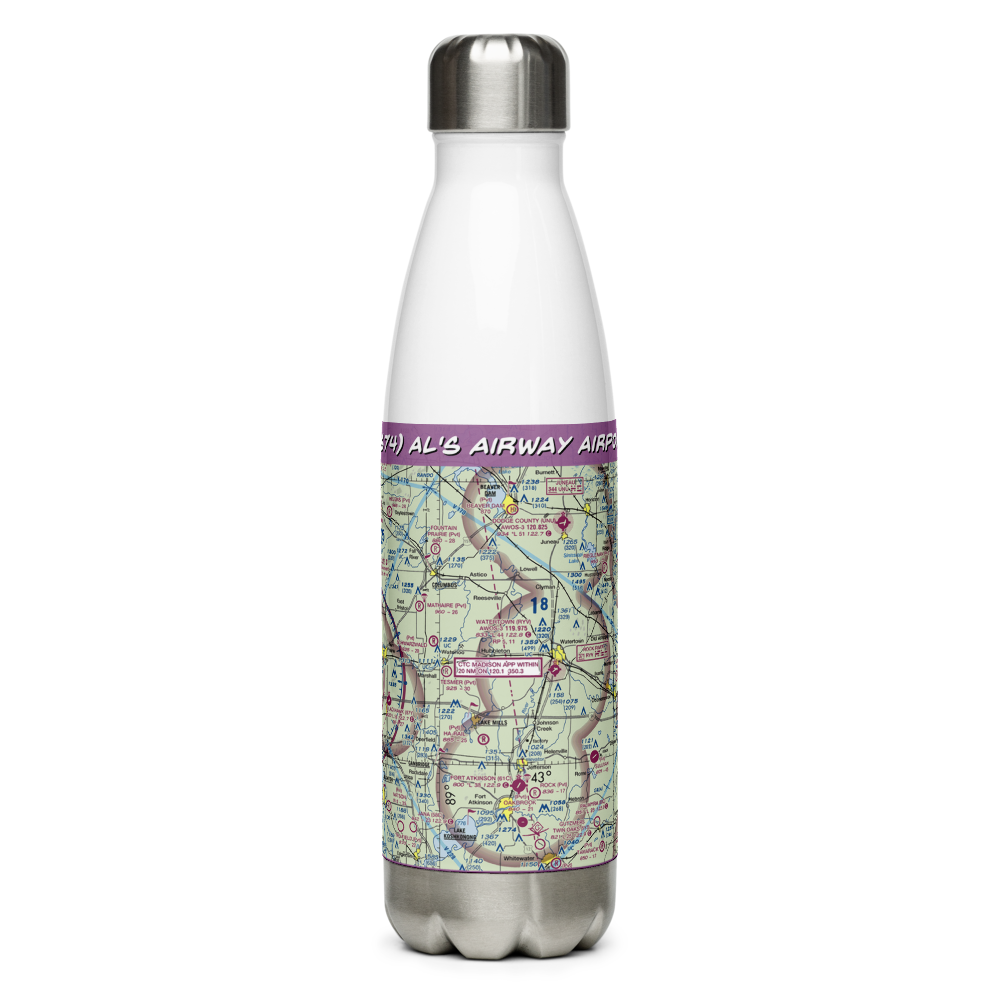 Al's Airway Airport (WS74) VFR Sectional Water Bottle 
